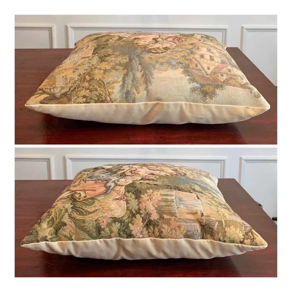 Vintage Italian tapestry decorative throw pillow